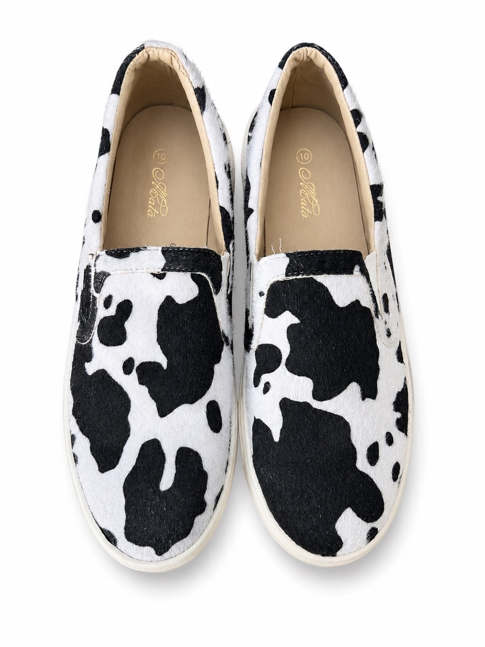 Mata Cow Print Slip-On Platform Sneakers – Western Cowgirl Women’s Size 10